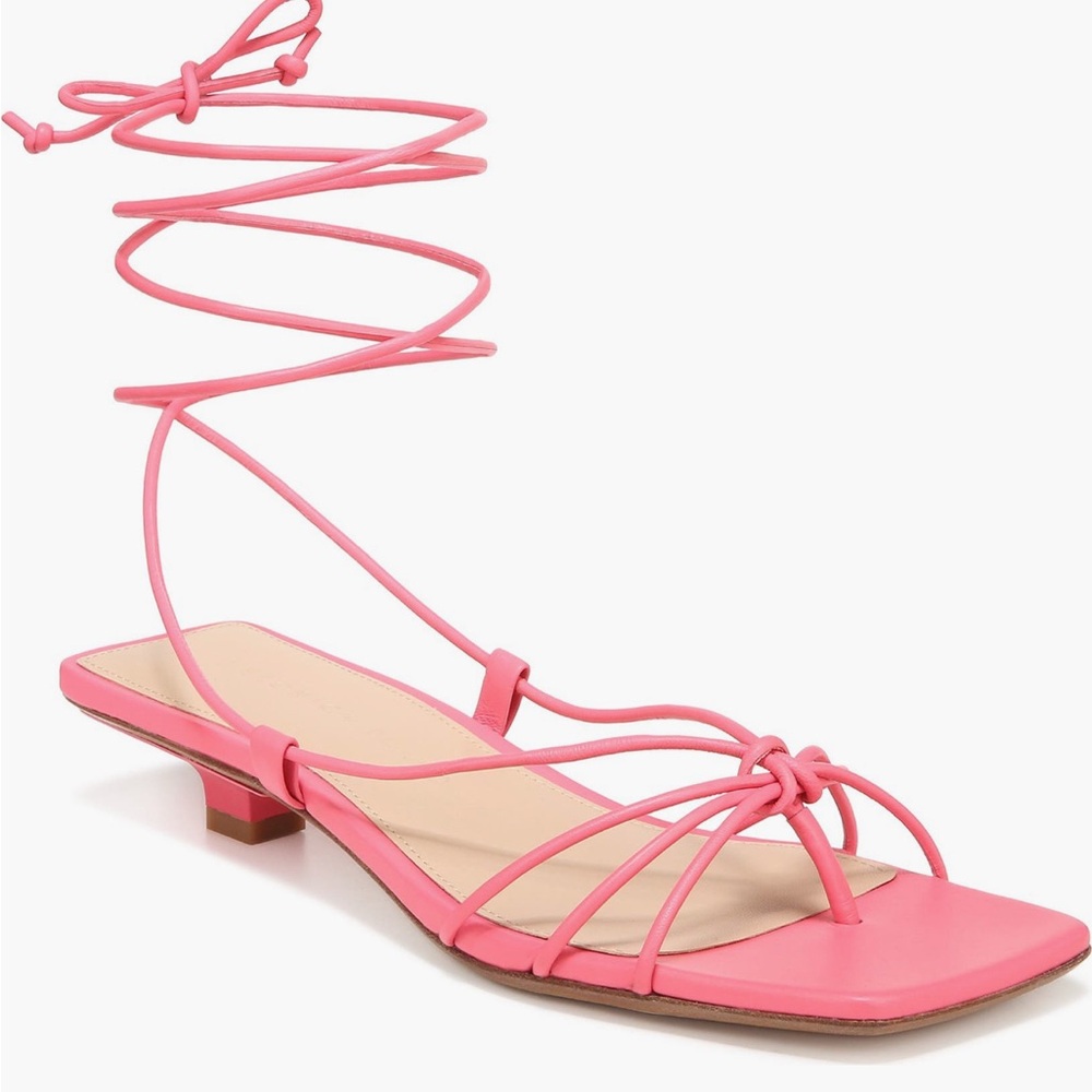 Veronica Beard • Foley Pink Lace-Up Sandals
